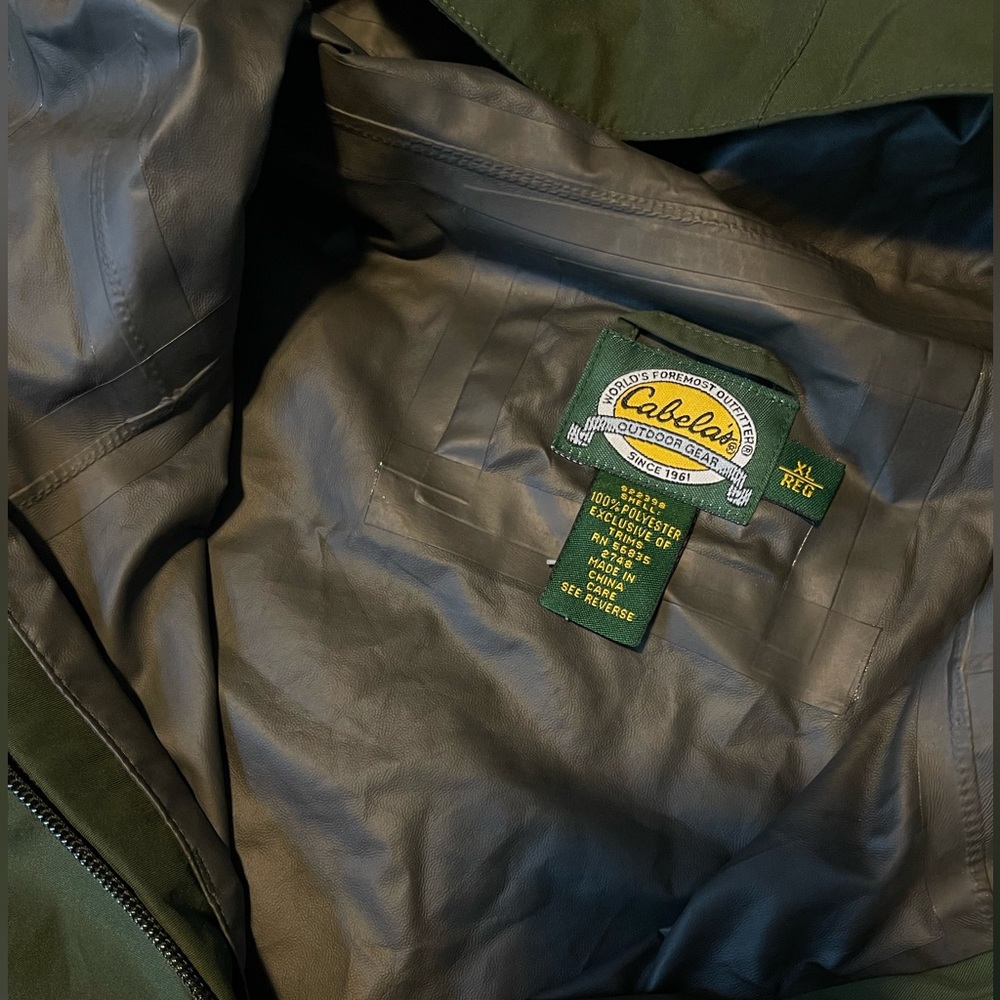 Cabela’s WaterProof Forest Green Rain Jacket